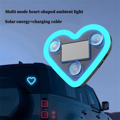 Car Solar Triangle Window Heart-Shaped Light Emitting Heart-Shaped Atmosphere Light Interior Wiring Free Led Atmosphere Ligh