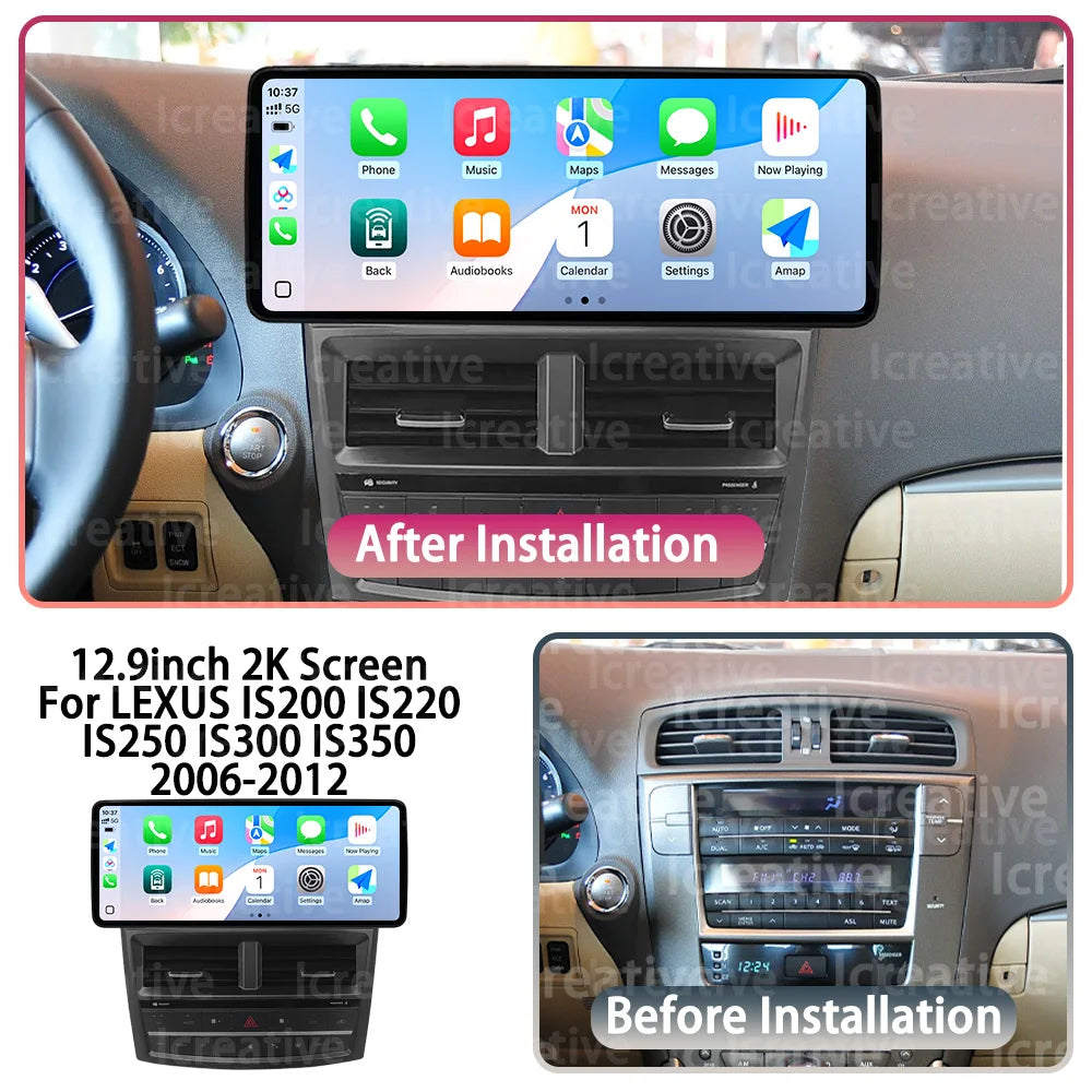 12.3" 2Din DSP Android 14 Car Radio Intelligent System For LEXUS IS200 IS220 IS250 IS300 IS350 2006 - 2012 Carplay Auto Navi HU