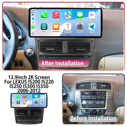 12.3" 2Din DSP Android 14 Car Radio Intelligent System For LEXUS IS200 IS220 IS250 IS300 IS350 2006 - 2012 Carplay Auto Navi HU