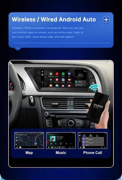 CN Road Top 8.9 12.3'' Touch Screen Multimedia Player Andriod Auto Link For Audi A4 S4 B8 2009-2015 GPS Carplay Display Car Play