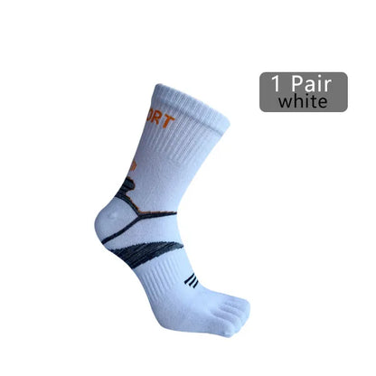1/5 Pairs Athletic Sport Socks Toe Fitness Compression Sweat-Absorbing Bicycle Outdoor Hiking Five Finger Short Socks 4 Seasons