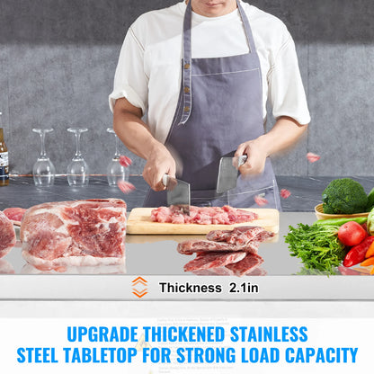SucceBuy 72" Commercial Refrigerator Sandwich & Salad Prep Table 20Cu.Ft Food Prep Frost Free Refrigerator for Restaurant Bar