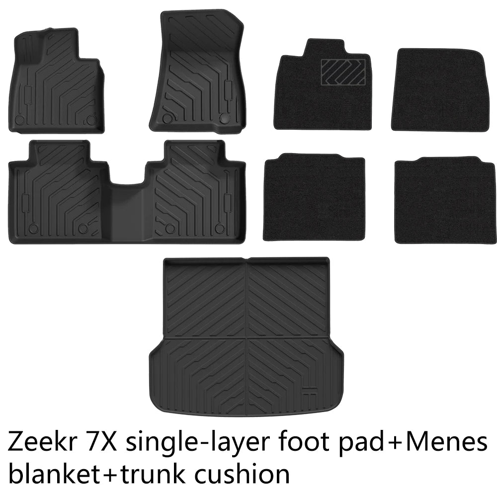 TPE Floor Mats for Zeekr 7X 2024-2026 All Weather Custom Fit Car Accessories Waterproof Non-Slip Eco-Friendly Auto Interior Pads