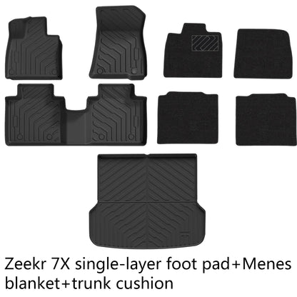 TPE Floor Mats for Zeekr 7X 2024-2026 All Weather Custom Fit Car Accessories Waterproof Non-Slip Eco-Friendly Auto Interior Pads