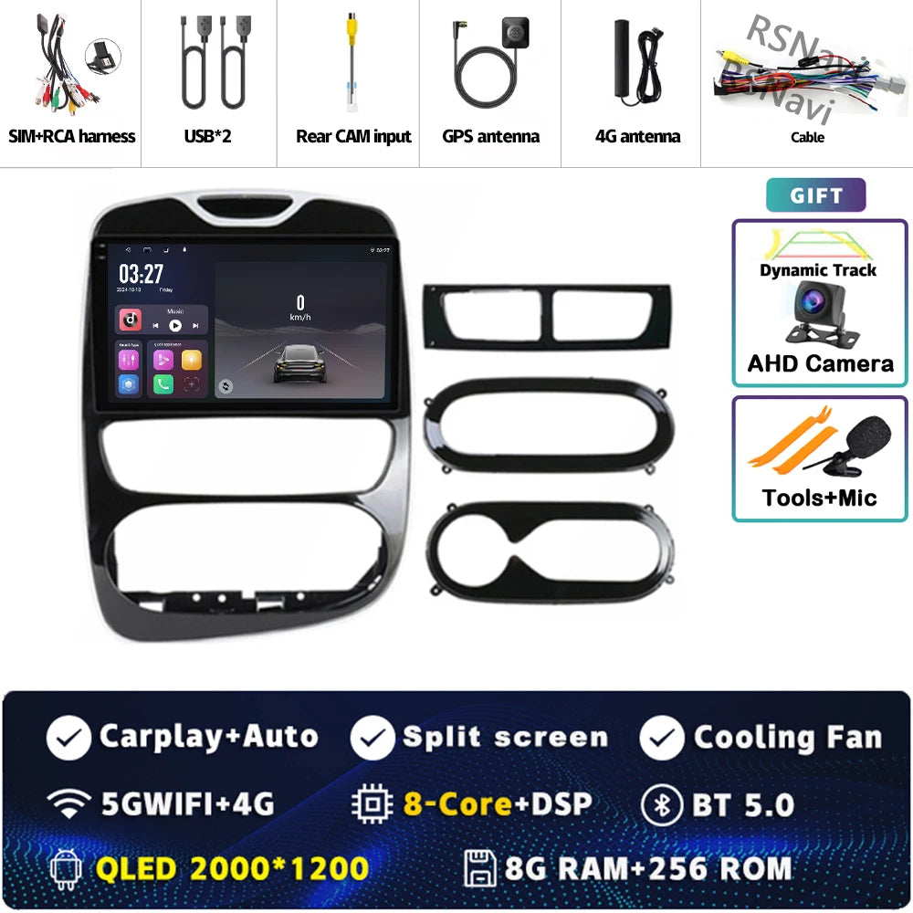 Android 15 Carplay Auto WIFI+4G For Renault Clio 3 4 2012 2013 2015 - 2018 Car Radio GPS Stereo Multimedia Player 2din Wireless