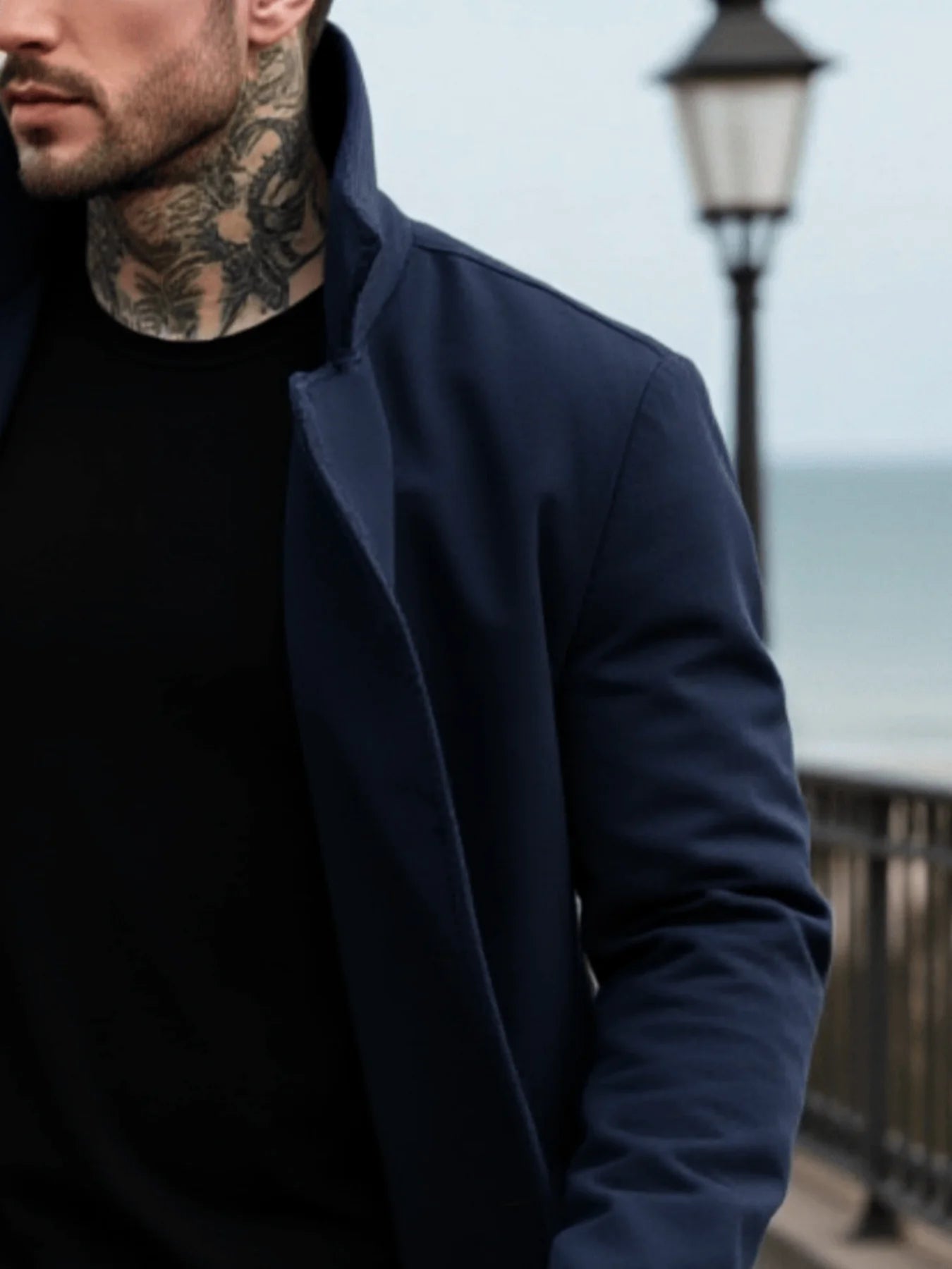 Men's Winter Mid-Length Coat Woolen Warm Coats Lining Double Breasted Lapel Jacket Street Wear Men's Clothing Outerwears