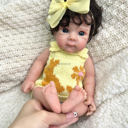Mini 12Inch Open Eyes Bettie with Rooted Hair Full Soft Silicone Reborn Baby Doll Washable Body Doll Birthday Christmas Gift