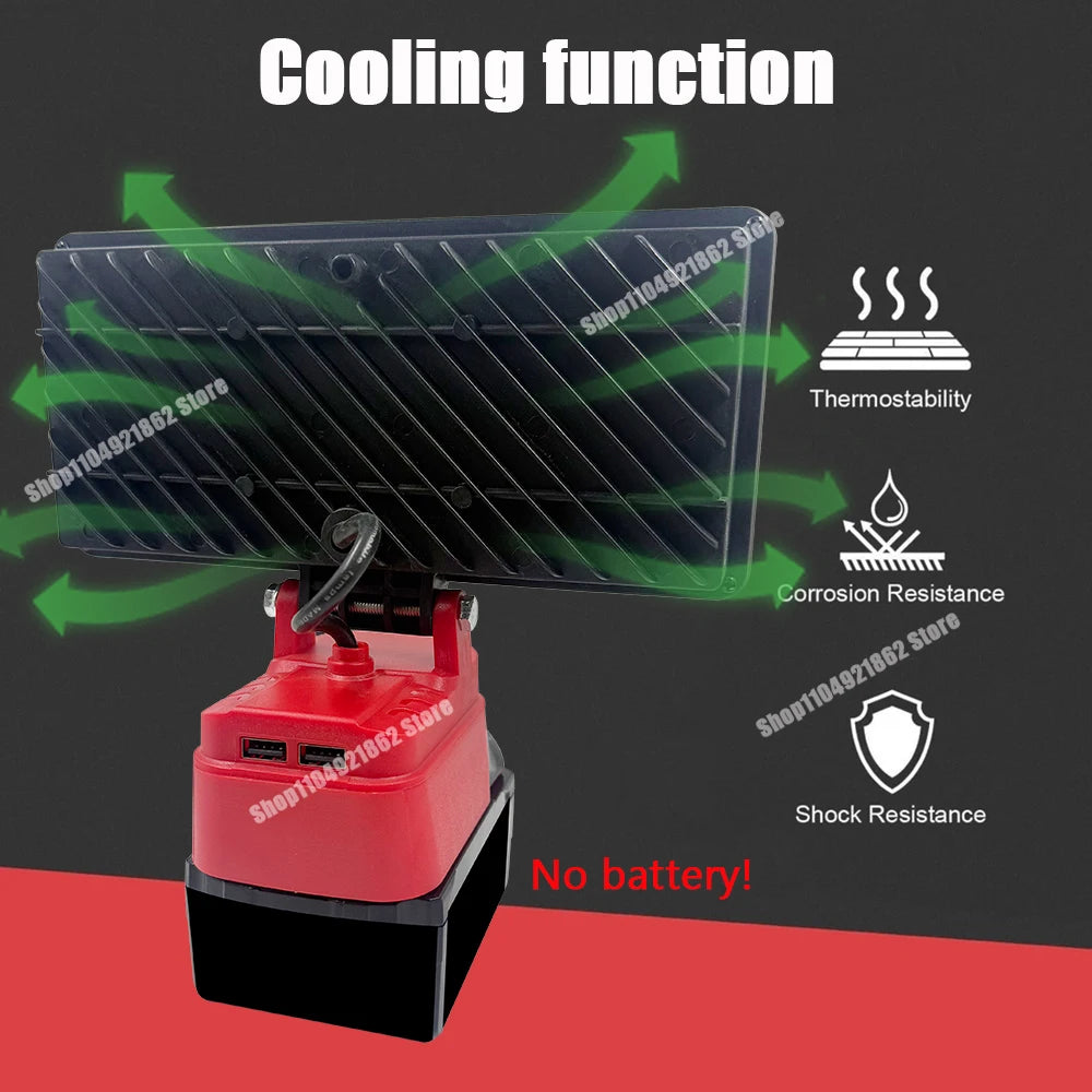 Power Tool Parts 8 Inch Work Lights Lamp Spotlight for Milwaukee for M18 for Dewalt DCB200 18V 20V Li-ion Battery USB Power Bank