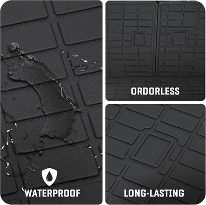 Floor Mats for 2020 - 2024 Hyundai Palisade Trunk Mat with Backrest Mat TPE Waterproof All Weather Protector Cargo Liner