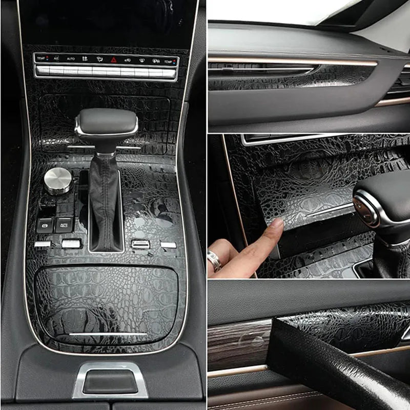 Premium Faux Crocodile Pattern Vinyl Wrap Film Self Adhesive DIY Decal Automotive Wrapping Foil with Air Release