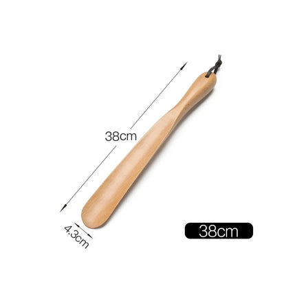 50CM 38CM 28CM Durable Professional Wooden Shoe Horn Flexible Long Handle Shoehorn Useful Shoe Lifter Shoe Spoon Home Tools