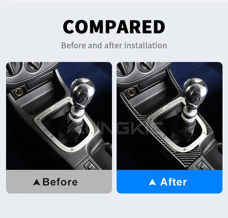 For Subaru Impreza WRX STI 2002-2004 Manual Gear Shift Panel Cover Soft Carbon Fiber Sticker Car Interior Trim Accessories Kit