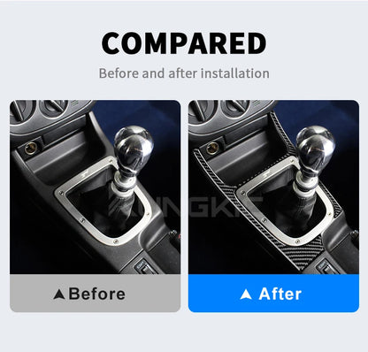 For Subaru Impreza WRX STI 2002-2004 Manual Gear Shift Panel Cover Soft Carbon Fiber Sticker Car Interior Trim Accessories Kit