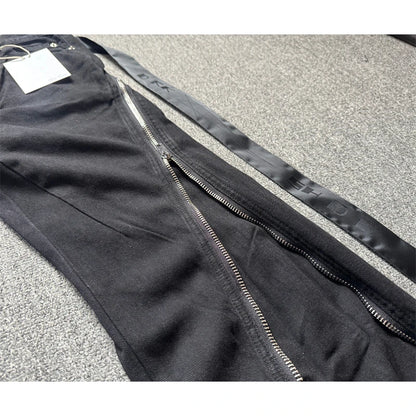 High Street RO Style Jeans Pants Men's Five Star Mang Ribbon Rotating Large Zipper Floor Pulling Horn Denim Streetwear Pants