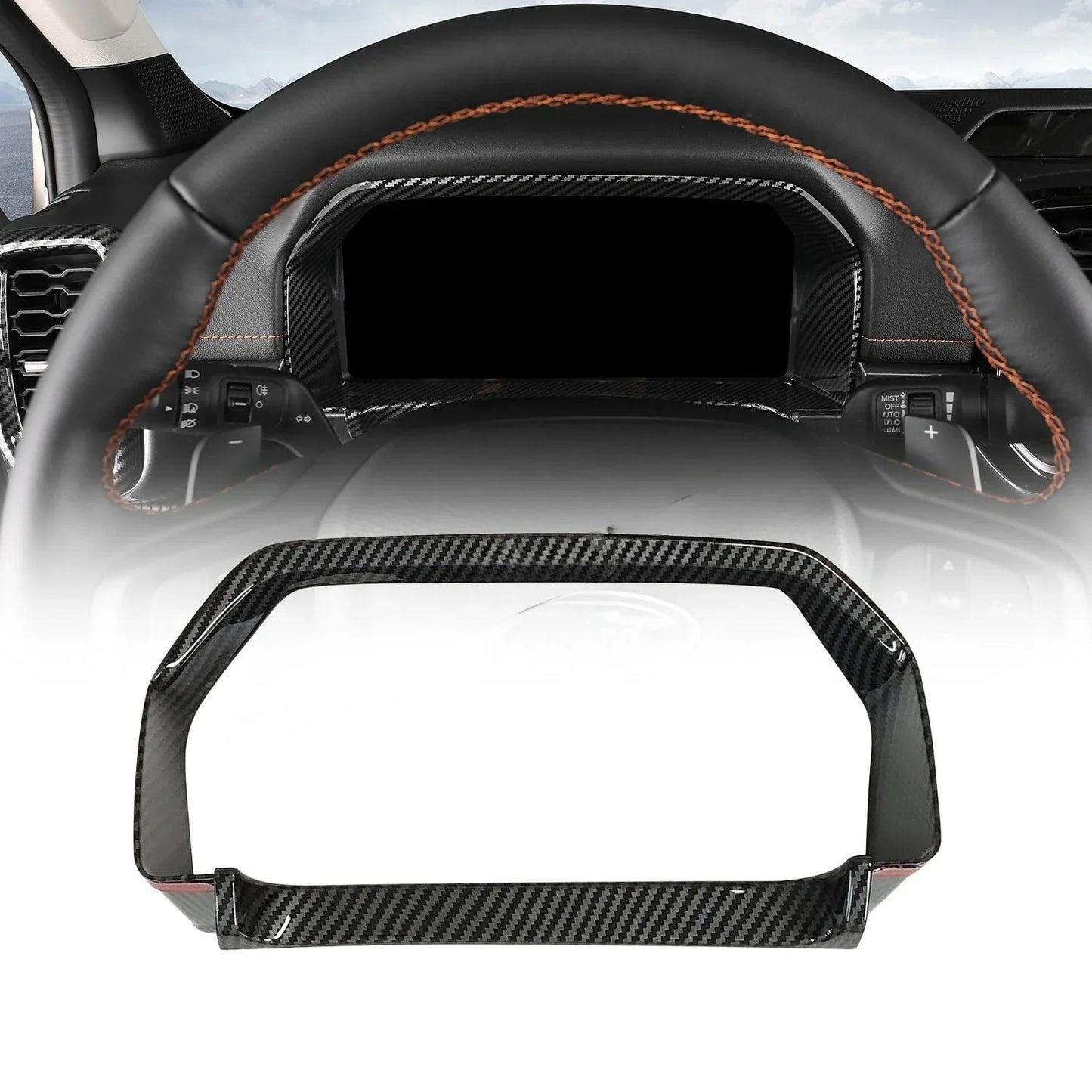 For Ford Ranger P703 T9 XL XLT Wildtrak Raptor 2023-2025 Carbon Fiber Texture Gear Shift Panel Cover Interior Trim Full Set
