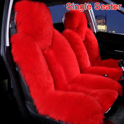 Universal Winter Car Seat Cushions Australian Sheepskin Fur Seat Auto Cover Autumn Warm Winter Interior Accessories K6X4