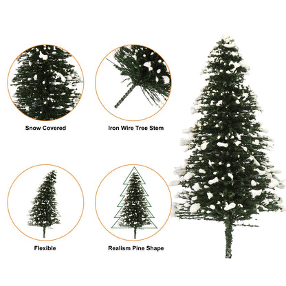 XS0804 Evemodel Model Snowy Pine Trees Deep Green Christmas Pines for HO O N Z Scale Xmas Decor Layout S0804