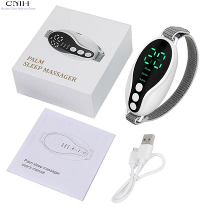 Micro-Current Smart Sleep Aid Massage Handheld Palm Pulse for Stress Anxiety Insomnia Relief Sleep Improvement Instrument Women