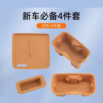 For Chery ICAR V27 2026 Silicone Cup Holder Mat Wireless Charging Anti Slip Pad Tailgate Storage Box Interior Accessories Kit