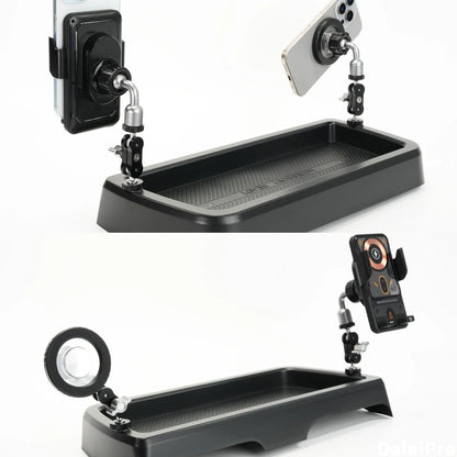 Double Car Phone Holder With Storage Box Base Magsafe Wireless Charger Phone Mount For Suzuki Jimny 2018-2024 2025 JB64 JB74