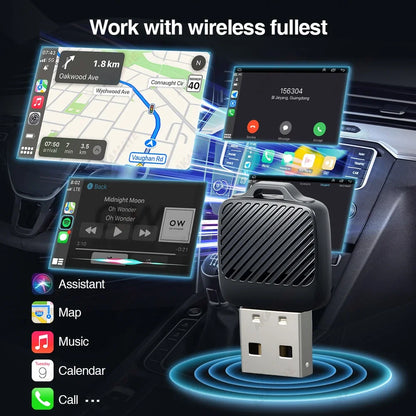 Wireless CarPlay Android Auto 2 in 1 Adapter AI Smart Box Dongle for Wired CarPlay Car Intelligent System Plug Play 5GHz WiFi