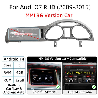 Android 14 Car Multimedia Player CarPlay For Audi Q7 4L RHD GPS Navigation Auto Radio Stereo DSP WIFI