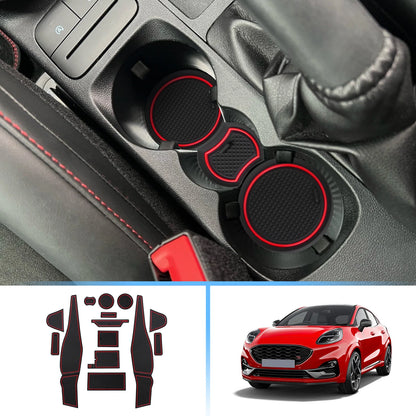 RUIYA for Ford Puma MK2 Puma II 2020-2024 Car Door Groove Mat Ford Puma Anti-slip Slot Pad Auto 2024 Ford Puma MK2 Accessories