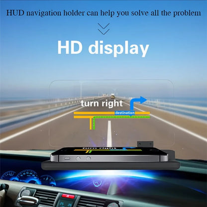 2-in-1 HUD Car Phone Holder, Multifunctional Head Up Display Navigation Mount, Reflective Bracket with One-Handed Use