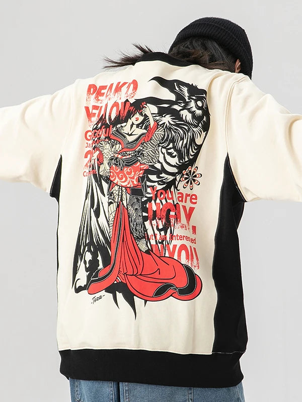 Monkey Store Autumn Winter Hoodie Unisex Casual Print round Neck Sweatshirt Warm Comfortable Cotton Long Sleeve Youth Fashion