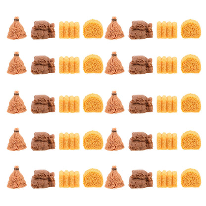 40Pcs Mini Haystack Fake Straw Farm Hayrick for DIY Sand Table Decor Dollhouse Crafts Mini Scenery Farm Garden Decor