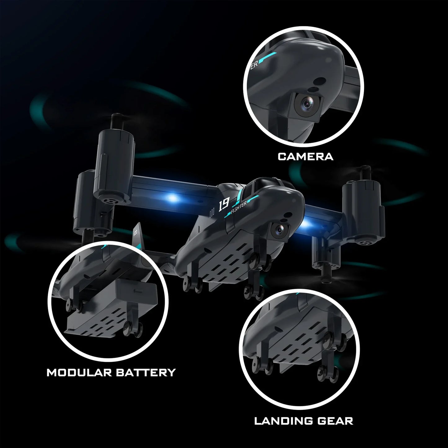 LM19 Remote Control Helicopter Drone 480P Camera Fighter Quadcopter Osprey Aircraft RC Drones for Children Kids Plane Toys Gifts