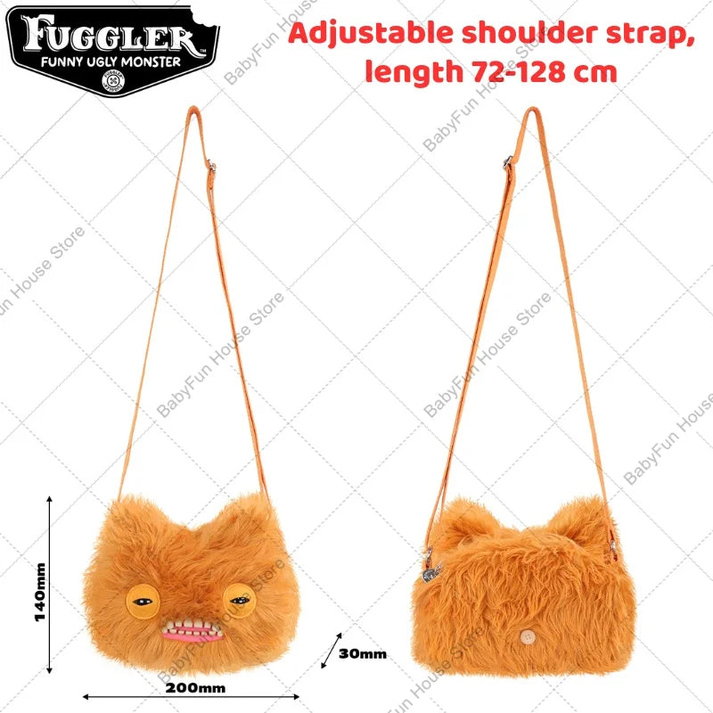 Original Fuggler Funny Ugly Teeth Monster Plush Toys Shoulder Bag Wide Eyed Weirdo Sphynx Cat Sir Belch Peluche Dolls Crossbags
