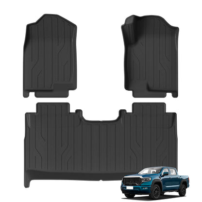 Right Drive for Foton Tunland V9 2026 2025 Car Floor Mats Truck Bed Mat Liner Trunk Bed Liner TPE 3D Foot Mat Waterproof BLACK