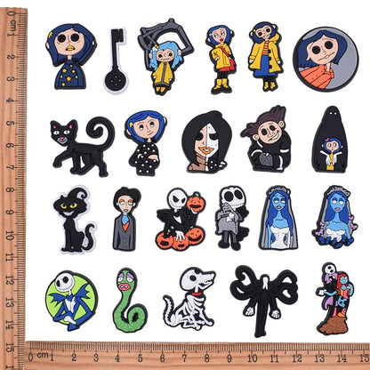 1-100pcs Halloween Ghost Mom PVC Shoes Charm Alligator Charm Accessories Fit Bracelet Wristband Kids Girl Boys love party gifts