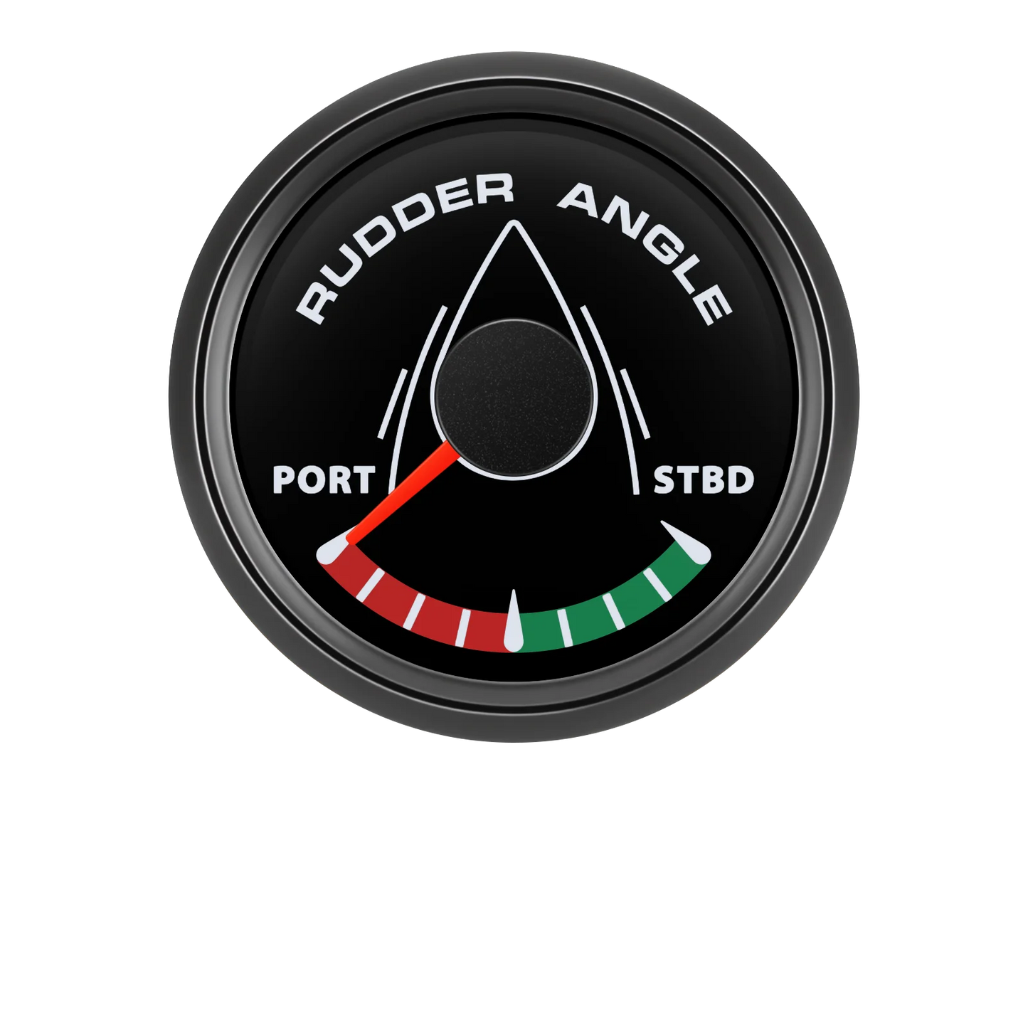 52MM Rudder Angle Indicator with 8 colors backlight Waterproof Rudder Position Gauge with Sensor 0-190ohm for Boat Yacht Marine