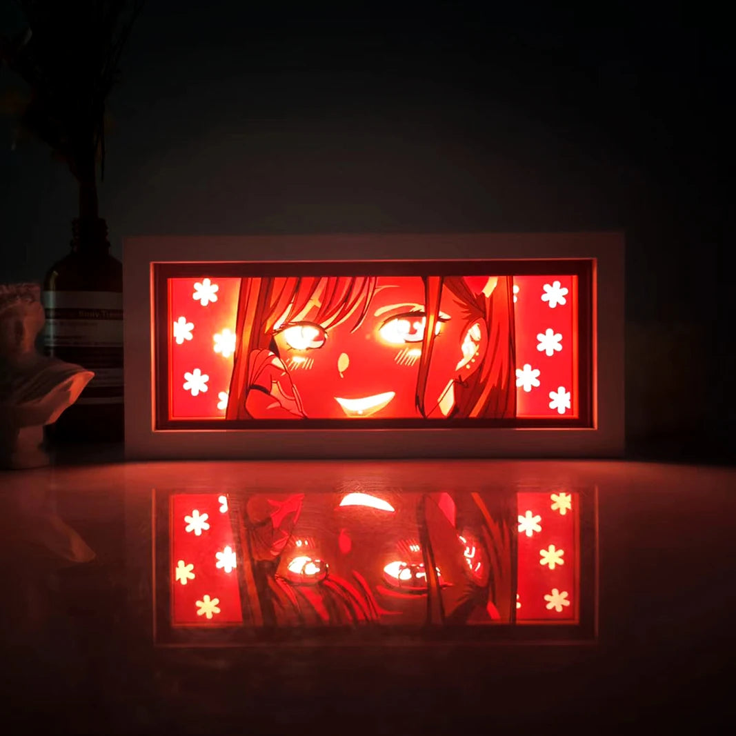 Anime Series Paper-Cut Light Room Bedroom Night Light Remote Control Colorful Light Box Atmosphere Light