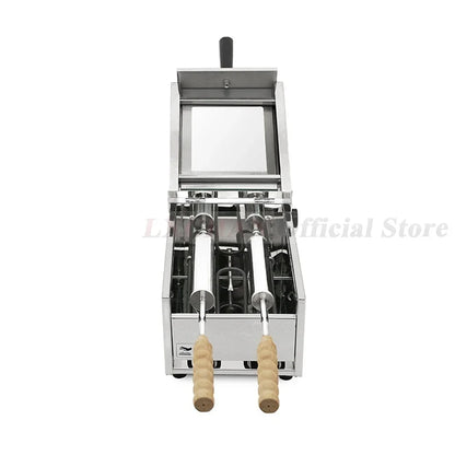 HomeWise Chimney Bread Roll Baking Machine Ice Cream Bread Cone Maker Cake Baking Machine Kurtos Kalacs Oven with 2 Rollers