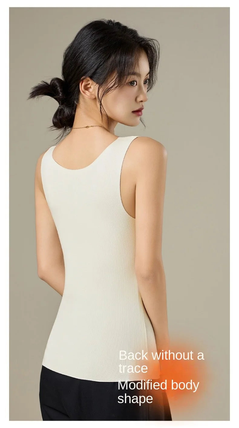 M-2XL For 40-75kg German Velvet Thermal Tank Top Women With Chest Pad Autumn and Winter Thickened Seamless Underwear