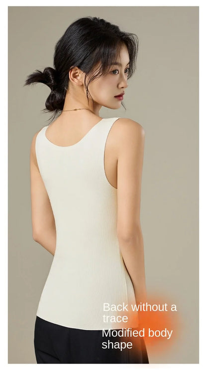 M-2XL For 40-75kg German Velvet Thermal Tank Top Women With Chest Pad Autumn and Winter Thickened Seamless Underwear