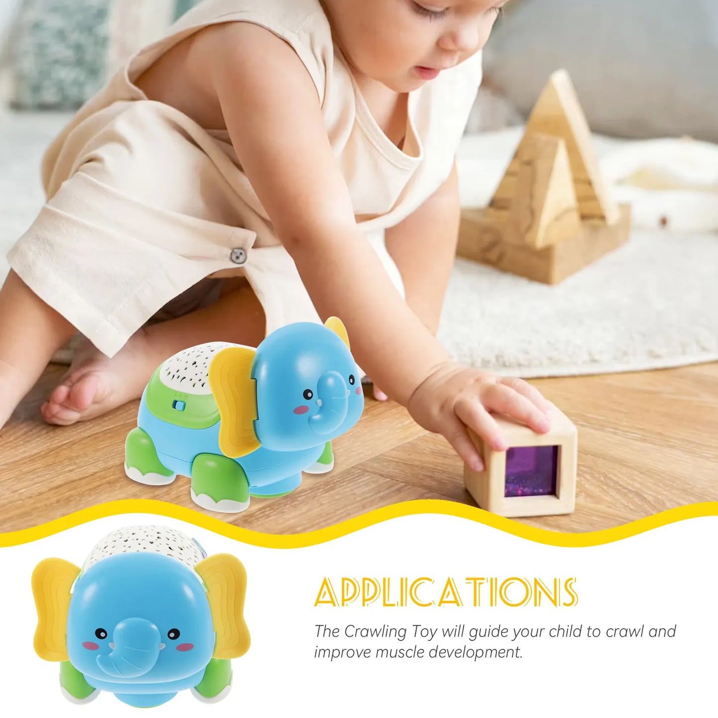 Crawling Musical Educational Infant Guidance Cartoon Light Timing Mode for Crawling Motor Skill Development Fun