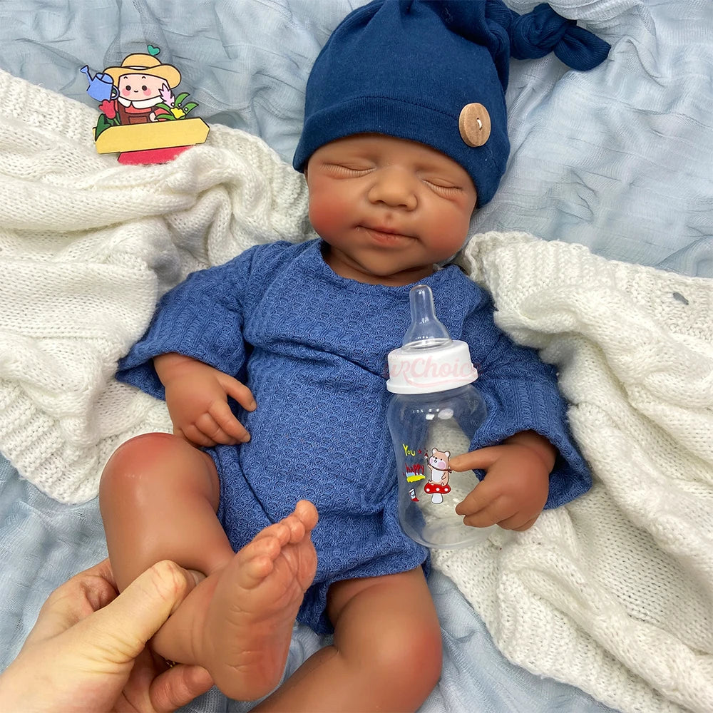 20Inch Hand-Painted Silicone Reborn Baby Girl/Boy Realistic Skin Texture Can Use Pacifiers Doll for Adult Collectors and Display