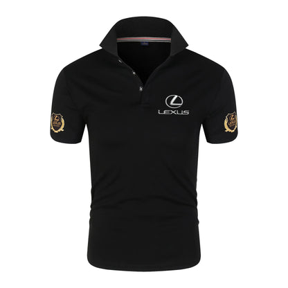 Lexus chiffon fabric lapel polo shirt, F1 racing Toyota team, 4S store fan customization, men's casual T-shirt