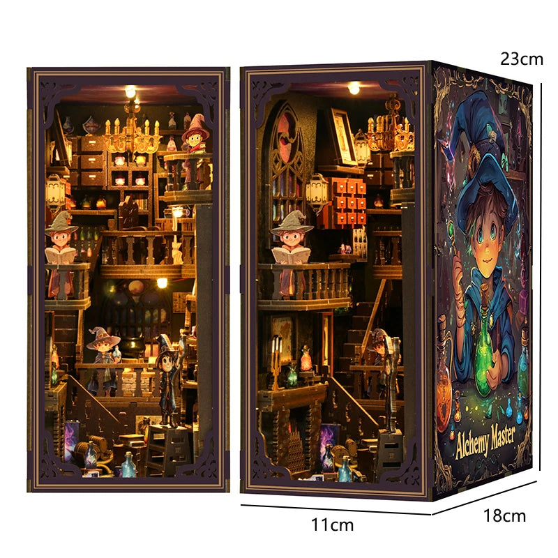 DIY Book Nook Wooden Dollhouse Furniture Light Kit Doll House Casa Miniature Accessories Handmade Wooden Toys Birthday Gifts