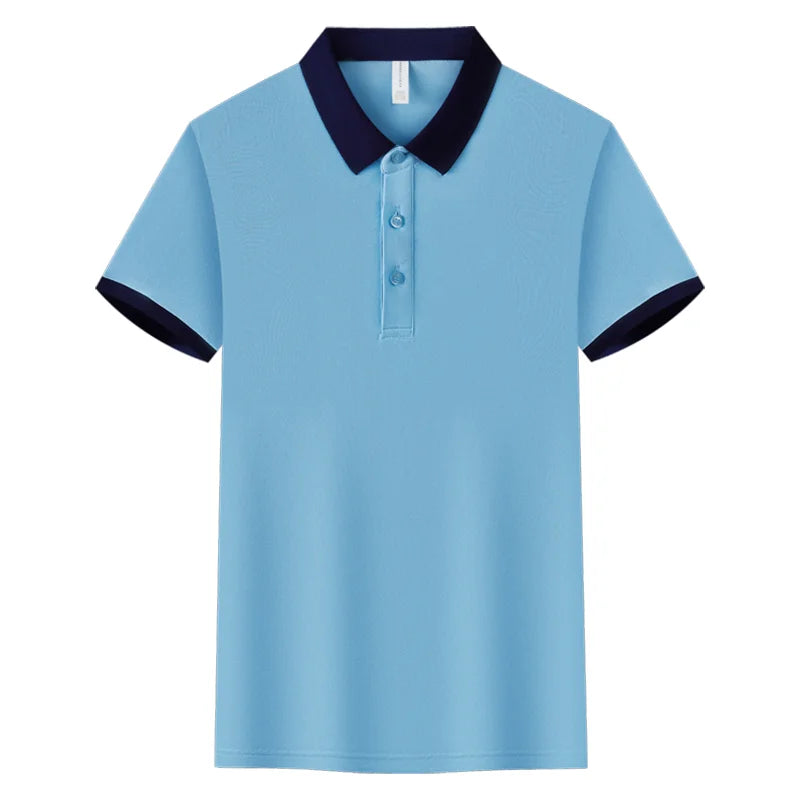 Fashion Contrast Collar Polo Custom Design Casual Business Polo Shirt Print Logo Slim Fit Lapel Short Sleeved Polo Embroidery