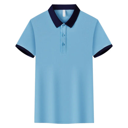 Fashion Contrast Collar Polo Custom Design Casual Business Polo Shirt Print Logo Slim Fit Lapel Short Sleeved Polo Embroidery