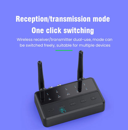 Desktop aptX-Adaptive AD/HD/LL AAC 2 in 1 Bluetooth Audio Transmitter Receiver 3.5MM AUX RCA Stereo HiFi Music Wireless Adapter