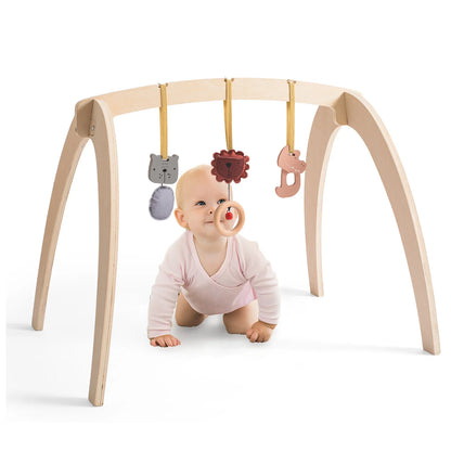 Baby Gym Wooden Carpet Activities for Babies Tent Pendent Hanger Activities for Baby Stroller Toys Wooden Room Activities Gym