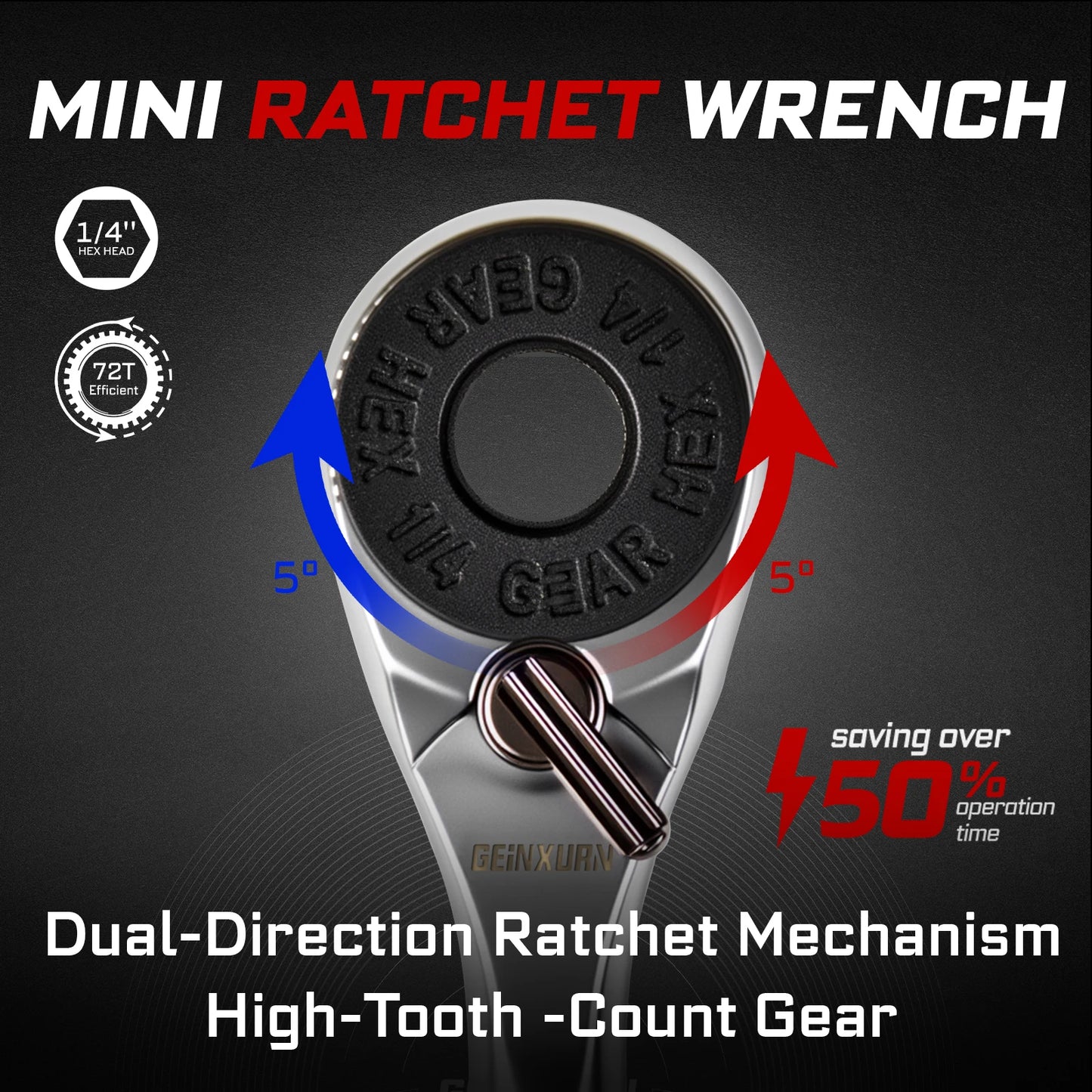 Geinxurn 19 PCS Ratcheting Screwdriver Set, Mini Rachet wrench,Rachet bit Handle and Nut Driver with Impact S2 Screwdriver Bits