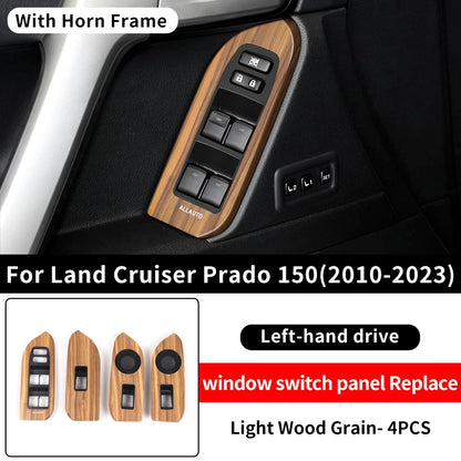 For Toyota 2010-2023 Land Cruiser Prado 150 LC150 Wood Grain Door Handle Armrest Interior Upgrade Accessories Replacement Parts