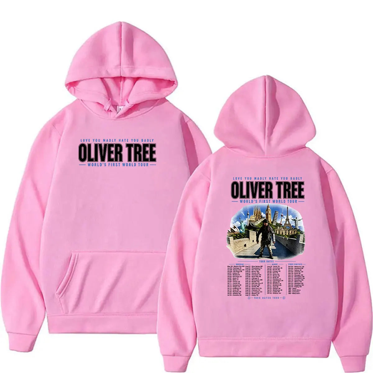 Oliver Tree Love You Madly Hate You Badly World’s First World Tour 2026 Hoodie Men's Long Sleeve Fashion Oversized Sweatshirt